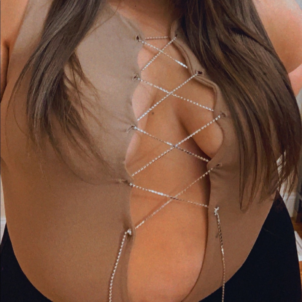 Fashion Nova Curve Lace Up bodysuit
